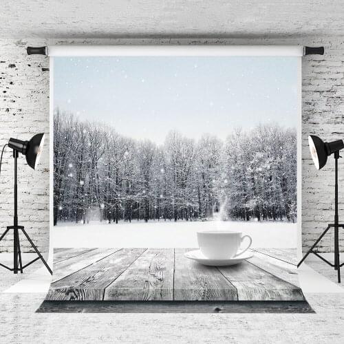 VinylBDS 5X7FT Children Camera Fotografica Frozen Thick Snow Winter Photographie Backgrpund Cedar Wood Floor Background Backdrop