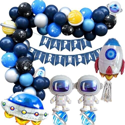 Outer Space Party Astronaut balloons Rocket Foil Balloons Birthday Party Decor Kids Favors Boy Baby Shower Baloon Helium Globals