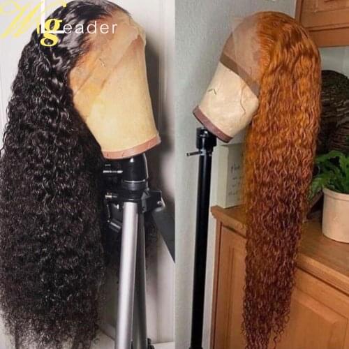 Wigleader 180% Remy Human Hair Deep Orange Lace Front Wigs Preplucked Lace Frontal Wigs Glueless Lace Wigs with baby hair