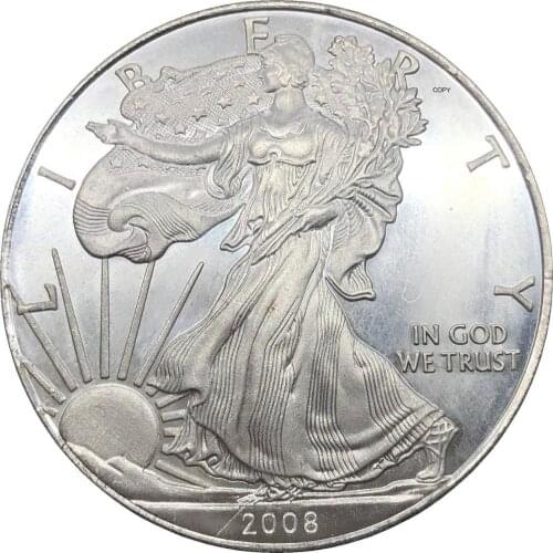 United States 1 Dollar American Silver Eagle Bullion Coin 2008 W Type Plated Silver Commemorative Coin Copy coin