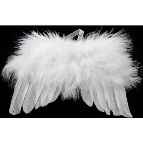 1pcs Christmas Tree Feather Wing Baby White Angel Decoration Party Hanging Home DIY Ornaments Wedding Supplies
