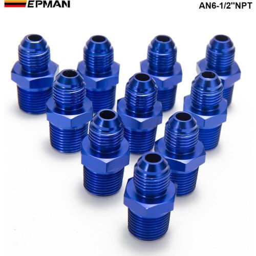 10PCS/LOT AN6-1/2''NPT Straight Male Oil Cooler Fuel Oil Hose Fitting Adapter AN6-1/2''NPT