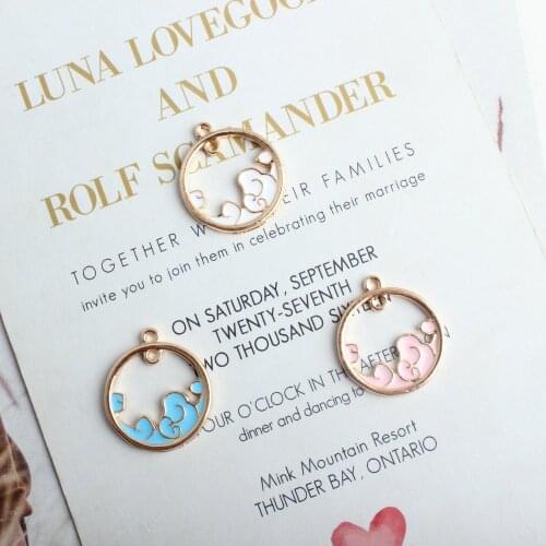 10PCS/Lot Gold Color Charms lovely Wave Charms 10pcs 23mm Cute Enamel Charms For diy Jewelry Making Earrings Charms