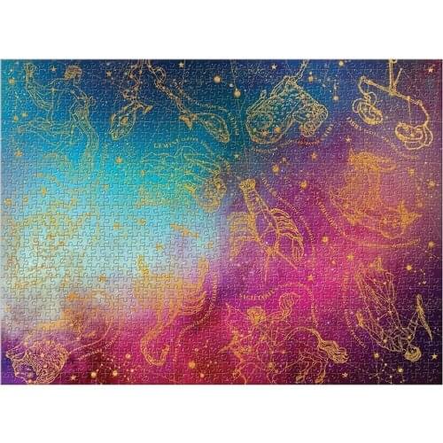 1000 Pieces Jigsaw Puzzles Educational Toy Scenery Space Stars Moon Earth Dropship Round Puzzle Game Toys for Adults Kids Gifts