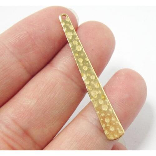 Brass stick charm earrings findings Hammered brass bar charm 43x6x0.8mm earrings dangle -12pcs R1359