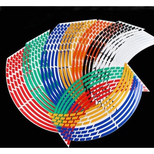 16 Strips Motorcycle Accessories 5 Colors 17 or 18 inch Car Stickers Wheel Rim Breakpoint Sticker Reflective Tape for KAWASAKI