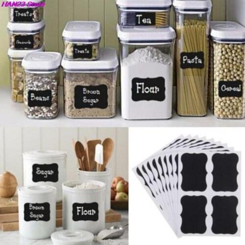 36Pcs/pack Chalkboard Chalk Board Stickers Black Bottle DIY Stiky Stickers Blackboard Craft Kitchen Jar Organizer Labels
