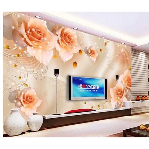 3d customized wallpaper Star Rose TV backdrop modern living room wallpapers Home Decoration