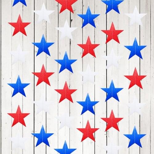 4m Mixed Color American Flag Five-pointed Star Confetti American Independence Day Banner Confetti Christmas Decoration Supplies