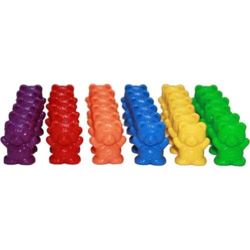 60Pcs Colorful Bear Shape Counters Toy Counting Numbers Classroom Teaching Montessori Board Games Antistress Toys for Children