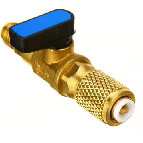 1PC HVAC A/C Straight SHUT-OFF Ball Valve Adapter Tool For R410A R134A 1/4" For Auto Air Condition Refrigeration Tools Maitr