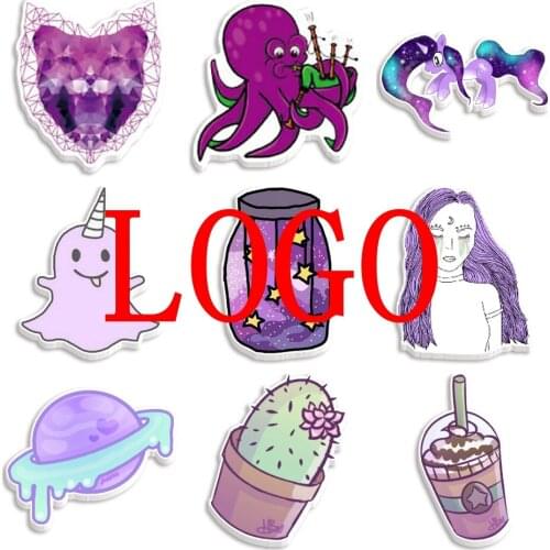 Acrylic Logo Pattern Printed Planar Resins DIY Craft For Home Decoration Accessories 30pcs