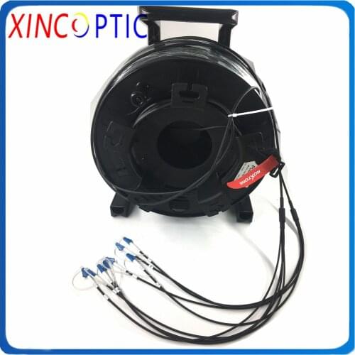 4C LC/ST/FC/SC Armored Fiber Patch Cord,4Fiber 50/125 OM2 100M 150M 200M 250M 300M 4Core Armored Fiber Cable with PCD310 Reel