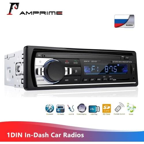 AMPrime 1Din Car Radios Stereo Bluetooth Remote Control Charger phone USB/SD Audio MP3 Player 1 DIN In-Dash 12V Car Audioradio