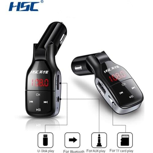 HSC YC37 Dual USB 3.1A Car Charger Bluetooth-compatible MP3 Player Fast Charge Support for TF Card U-Disk Smart Charge Strong