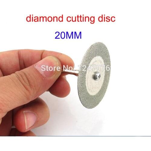 Free shipping 10pcs Diamond disc + 2pcs connecting pole alloy stone cutting disc diameter 20mm thickness 0.6mm