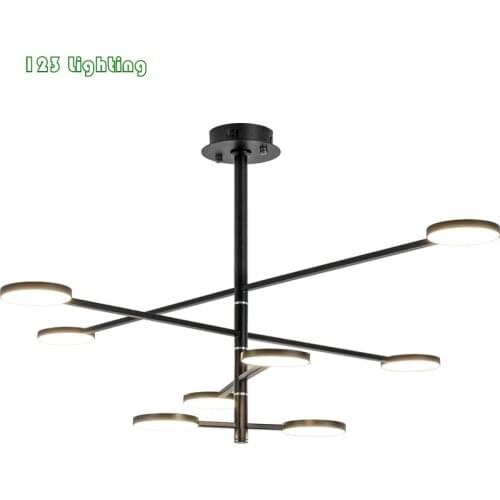 Black Metal Rotatable Parlor Chandeliers LED Lighting Restaurant light Bar Pendant lamp Bedroom Hanging light Loft Decoration