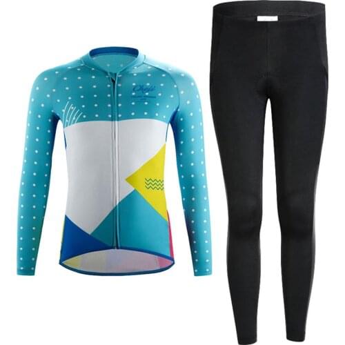 Kids Cycling Set Quick Dry Bike Shirt Long Sleeve Pro Cycling Jersey Pants Boys Girls Breathable Bicycle Clothes