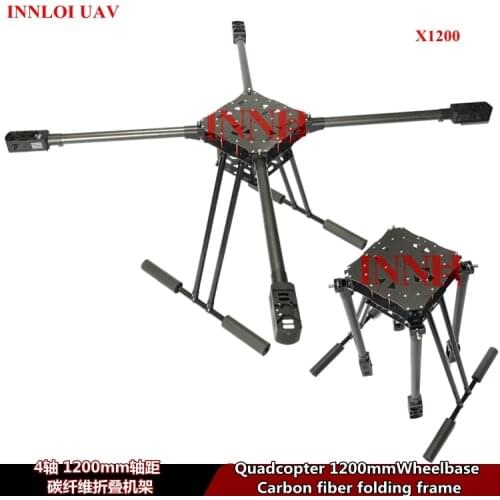 DIY 900 1000 1100 1200mm 4-Quad fold frame Carbon Fiber Frame for 4-rotors Quadcopter for Agriculture UAV Industry Application