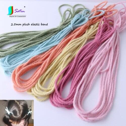 Home Sew Decoration Diy Handmade Girl Hair Ring Good Quality Colorful 2.5mm plush Elastic Band S0283L