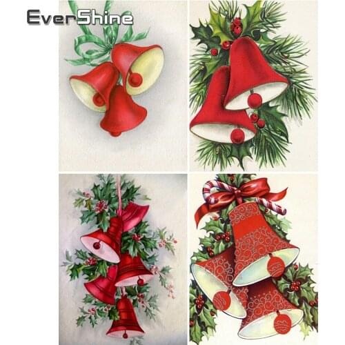 Evershine DIY Diamond Painting Christmas Bell Mosaic Art Diamond Embroidery Cartoon Picture Of Rhinestones Home Decoration