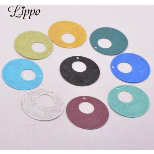 50pcs AB1236 21*21mm Filigree Round Charms