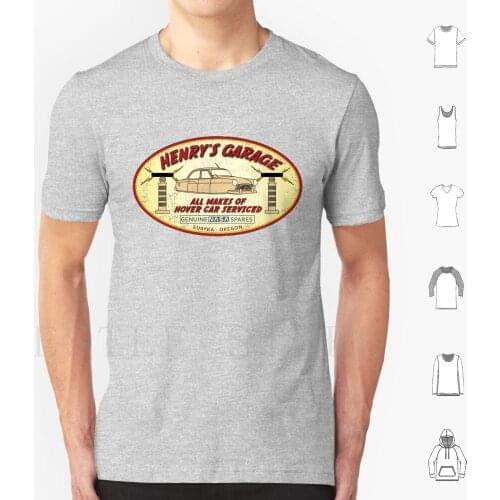 HenryS Garage ( Aged ) T Shirt Print Cotton Car Repair Garage Eureka Henry Tesla