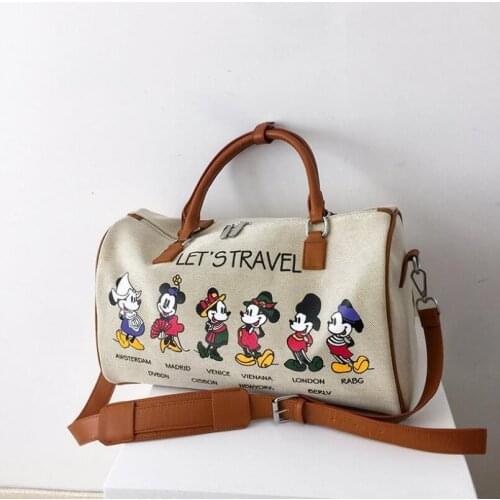 Disney Mickey cartoon canvas handbag Minnie ladies mens messenger bag large capacity shoulder bag