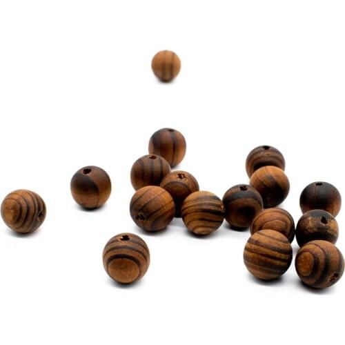 Brown Annual Ring Pattern Natural Wooden Beads 16MM Eco-Friendly Wood Loose Beads For Jewelry Making Bracelet Craft DIY