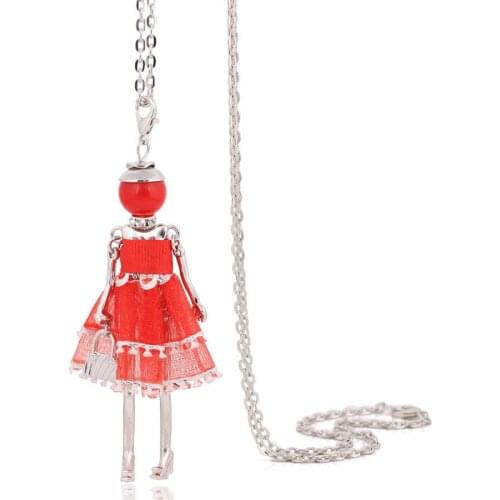 Fashion Necklace For Women Cute Doll Handmade Statement Charm Lady Long Pendant New Cute Girl Jewelry
