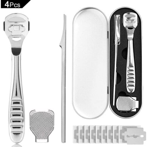 Stainless Steel Pedicure Tool Set Foot Care Callus Remover Hard Dead Skin Cutter Shaver pedicure knife+ blade Set