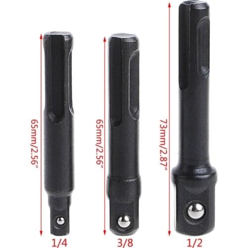 3 Pcs SDS Plus Drill Socket Driver Set 1/4" / 3/8" 1/2" Chuck Adaptor 6XDD