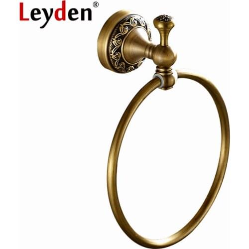Leyden Antique Brass/ ORB Towel Rings Wall Mounted Copper Antique/ Black Ring Towel Holder Round Towel Rack Bathroom Accessories