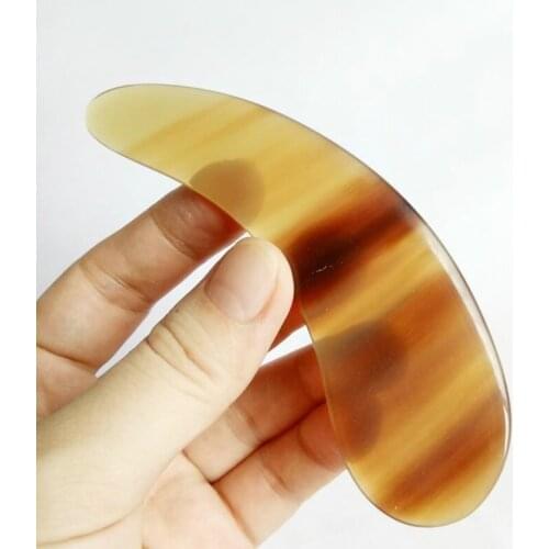 Natural Handmade Red White Buffalo Horn Gua Sha Board Household Guasha Scraper Facial Eye Beauty Scraping China medical Tool