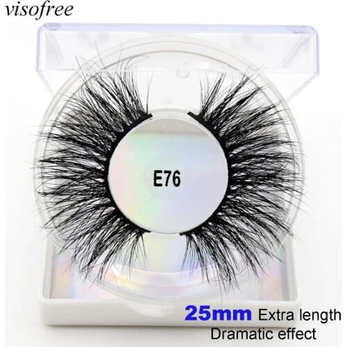 Visofree 100% Mink Eyelashes False Eyelashes Criss-cross Natural Length 25mm Makeup 8D Mink Lashes Extension Eyelash Beauty E76