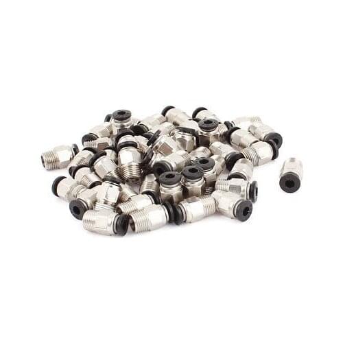 NPT 1/8" Male Thread to 5/32" Dia Tube Straight Push in Connect Fitting 50 Pcs