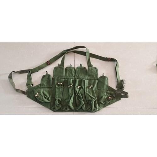 Genuine ORIGINA SURPLUS MILITARY COLLECTIBLES Vietnam War Chinese Type 81 56AK Chest Rig Ammo Pouch F 56AK Rifle pouches