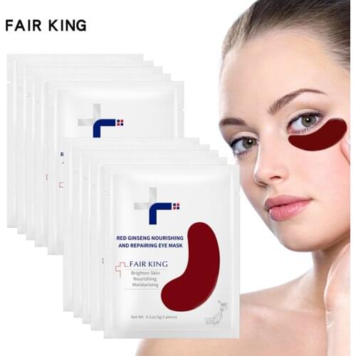 Anti-Puffiness Whitening Eye Mask Red Ginseng Dark Circles Eye Patches Face Care Mask Treatment Gel Moisturizing 10pcs/lot