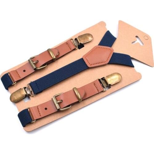 2cm Width Boys Girls Suspenders Set For Baby Kids Pants Braces 3 Clips For Children Wedding Party