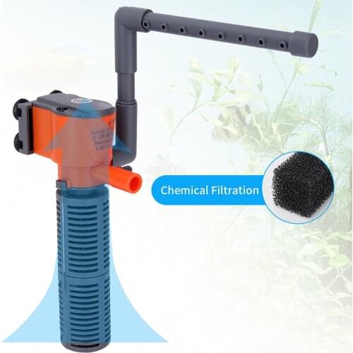 3In1 Submersible Aquarium Filter Quiet Fish Tank Internal Filter Pump Air Oxygen Water Circulation for home Turtle Tank