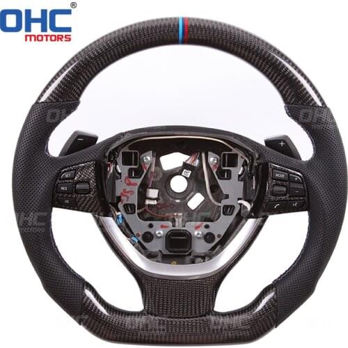 100% Real Carbon Fiber Steering Wheel compatible for F01 F10 7 Series 5 Series