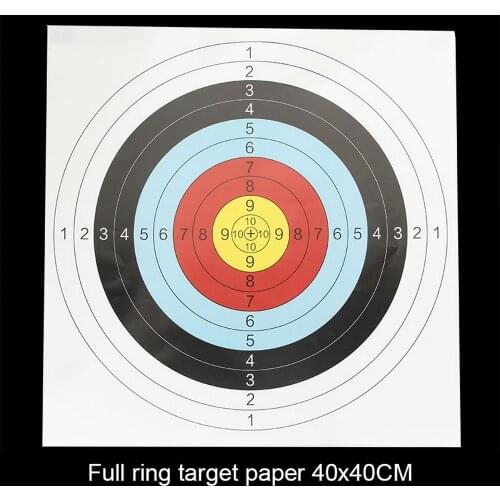 20PCS 40x40CM Bow and Arrow Practice Archery Target Paper Standard Archery Target Equipment Color Printing Shooting Target