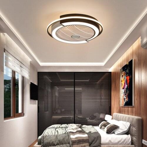 Led Fan Ceiling Lamp Round Creative Personality Bedroom Lamp Study Restaurant Light Fixture Modern Minimalist Decorative Lamps