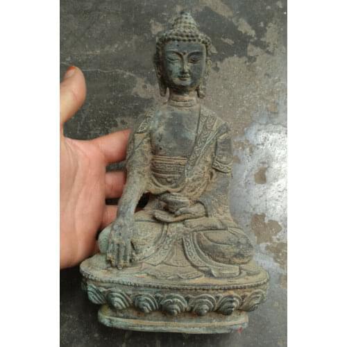 Tibetan Buddhism Shakyamuni Sit Buddha Bronze antique excellent old Statue