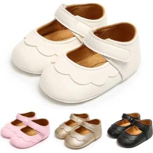 Lovely Baby Shoes Infant Newborn Baby Girl Princess Non-Slip Lace Flower Baby Shoes Solid First Walkers 0-18M
