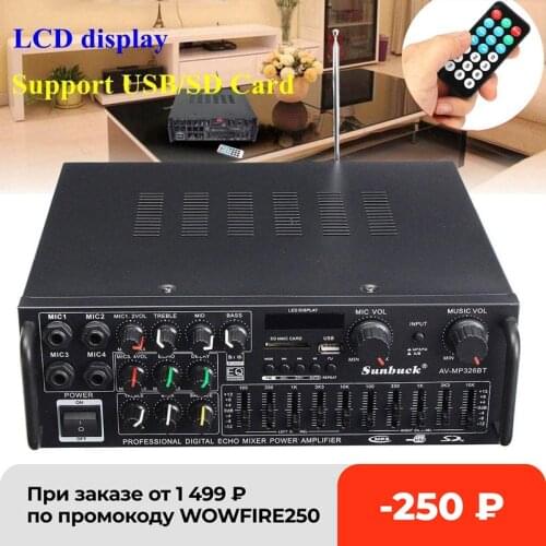 5.0 bluetooth 2000W 110V 220V Audio Power Amplifier Home Theater Amplifiers with Remote Control Support FM USB SD Card 4 Micro