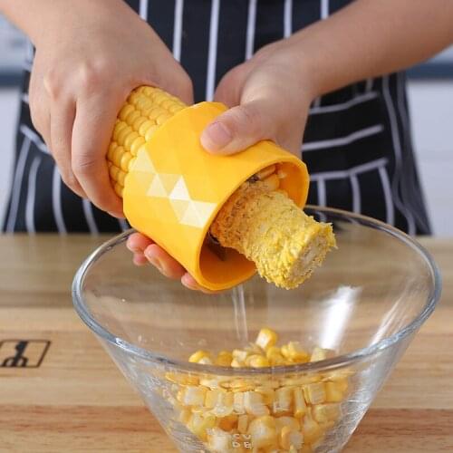 Corn Peelers Kitchen Gadget Corn Kernel Separator Utensils Corn Stripper Prep Peeler Tools Yellow Manual Corn Peeling Artifact