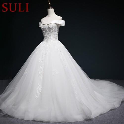 SL-631 Off Shoulder Bridal dresses Ball Gown Wedding Dress 2019 Lace Bridal Dress Wedding