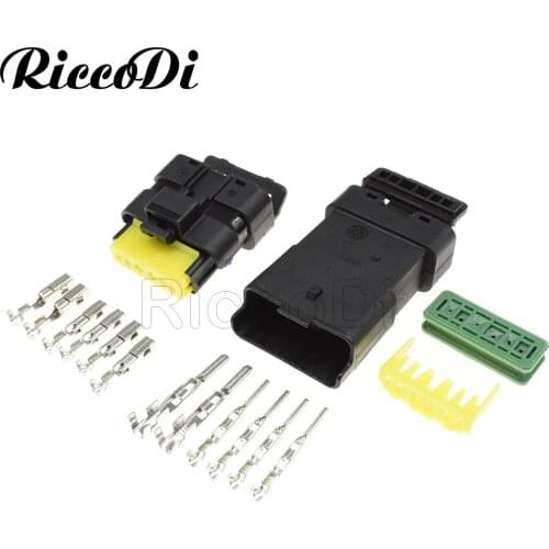 1-20Set FCI Wiring Harness 6 Pin Male Female Waterproof Sensor Connector 211PL069S0049 211PC069S0049 For Renault Peugeot Citroen