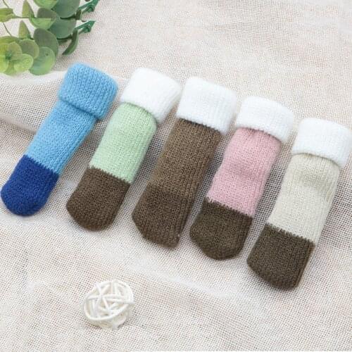 16PCS Quality Knitting Dining Table Foot Cover Socks Chair Leg Cover Thickened Mute Wear Resistant Furniture Legs Pad Protector